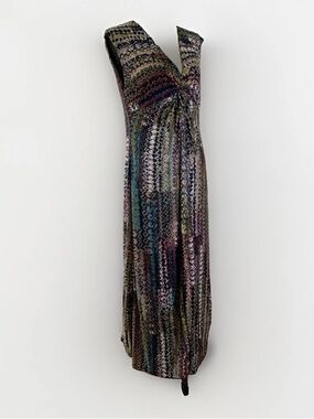 Vintage 1980 -90 maxi multi color Helene Blake Whimsigoth Boho grunge soft dress